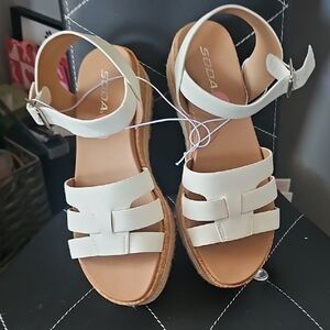 Soda White Strappy Sandals for Summer‎
